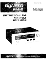 Dynaco FM-5 - Owners Manual